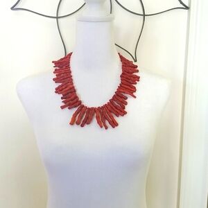 Coral necklace.  925 sterling Length Is 19" To 21"